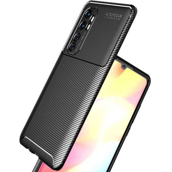 Xiaomi Mi Note 10 Lite Kılıf Antişok Carbon Desenli Regnor Silikon Kapak - 6