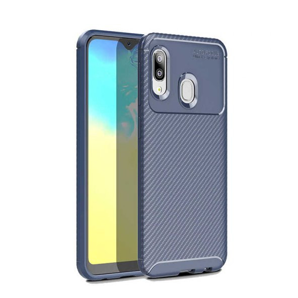 Samsung Galaxy A20E Kılıf Antişok Carbon Desenli Regnor Silikon Kapak - 3