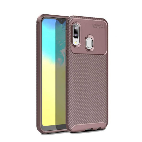 Samsung Galaxy A20E Kılıf Antişok Carbon Desenli Regnor Silikon Kapak - 4