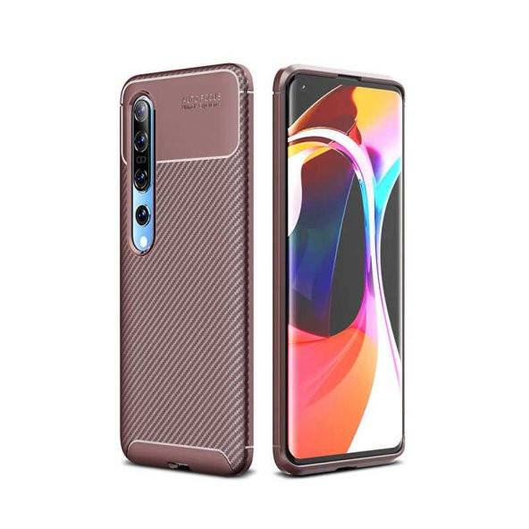Xiaomi Mi 10 Kılıf Antişok Carbon Desenli Regnor Silikon Kapak