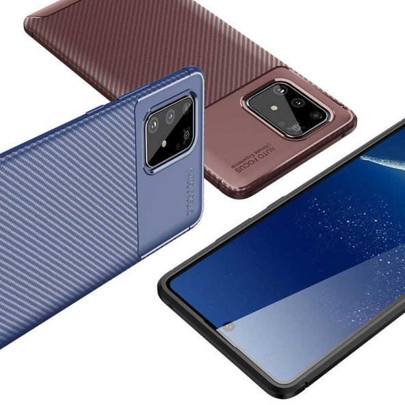 Samsung Galaxy A91 (S10 Lite) Kılıf Antişok Carbon Regnor Antişok Carbon Silikon - 8