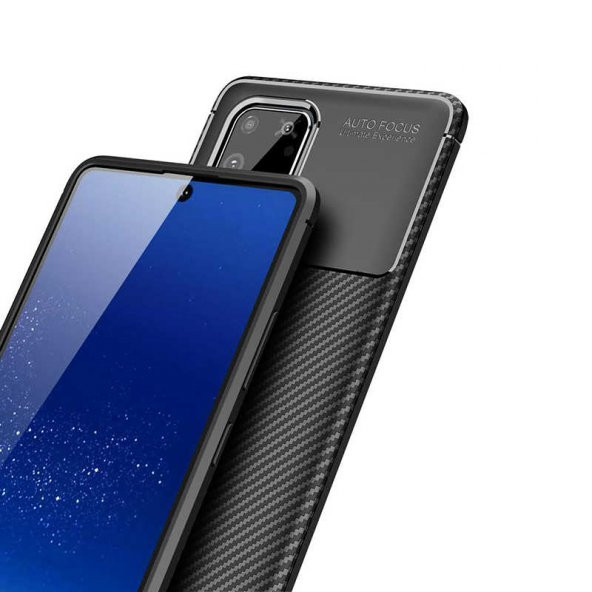 Samsung Galaxy A91 (S10 Lite) Kılıf Antişok Carbon Regnor Antişok Carbon Silikon - 10