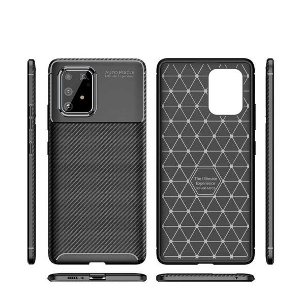 Samsung Galaxy A91 (S10 Lite) Kılıf Antişok Carbon Regnor Antişok Carbon Silikon - 12