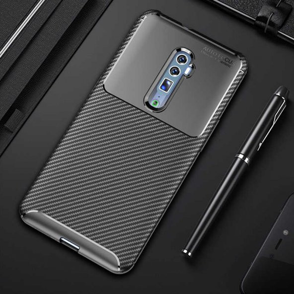 Oppo Reno 10X Zoom Kılıf Antişok Carbon Regnor Antişok Carbon Silikon - 2