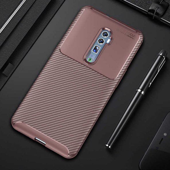 Oppo Reno 10X Zoom Kılıf Antişok Carbon Regnor Antişok Carbon Silikon - 4