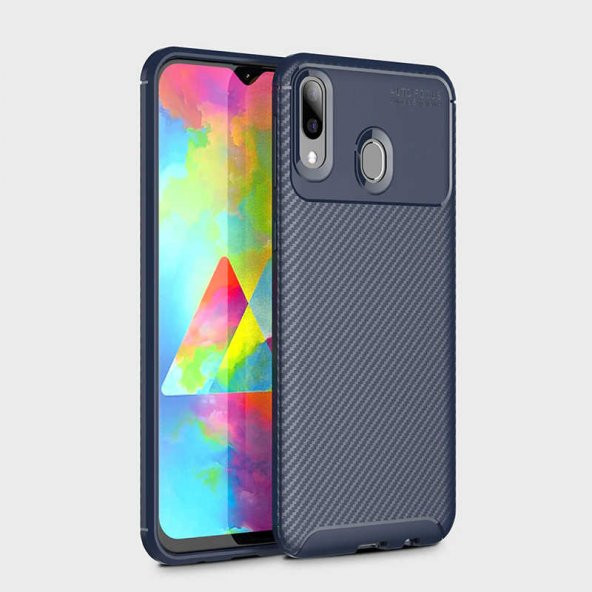 Samsung Galaxy M20 Kılıf Antişok Carbon Regnor Antişok Carbon Silikon