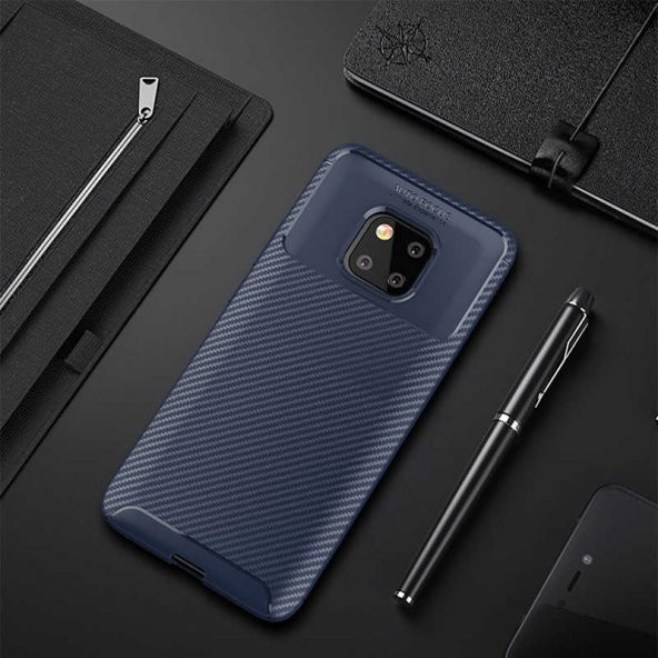 Huawei Mate 20 Pro Kılıf Antişok Carbon Regnor Antişok Carbon Silikon - 3
