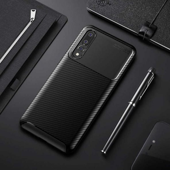 Huawei P20 Pro Kılıf Antişok Carbon Regnor Antişok Carbon Silikon - 2