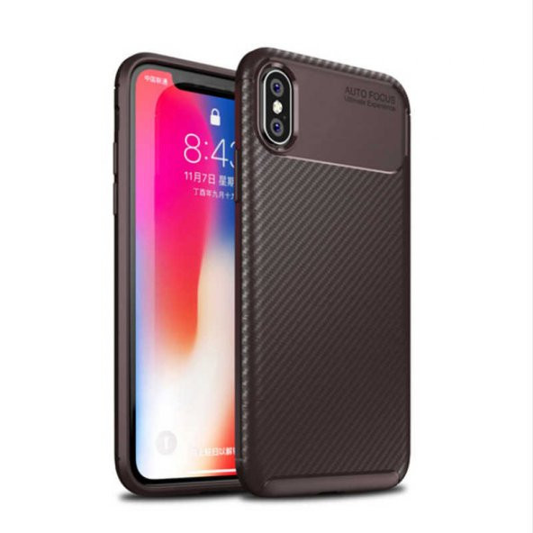 Apple iPhone X Kılıf Antişok Carbon Regnor Antişok Carbon Silikon