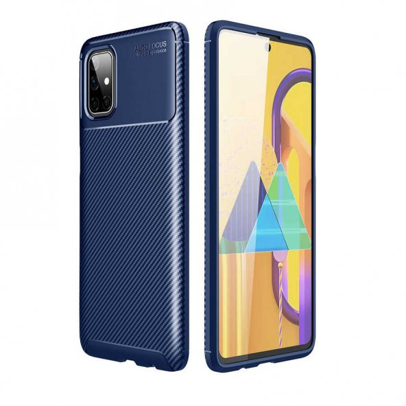 Samsung Galaxy M51 Kılıf Antişok Carbon Desenli Regnor Silikon Kapak - 3