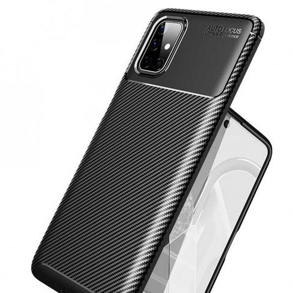 Samsung Galaxy M51 Kılıf Antişok Carbon Desenli Regnor Silikon Kapak - 5