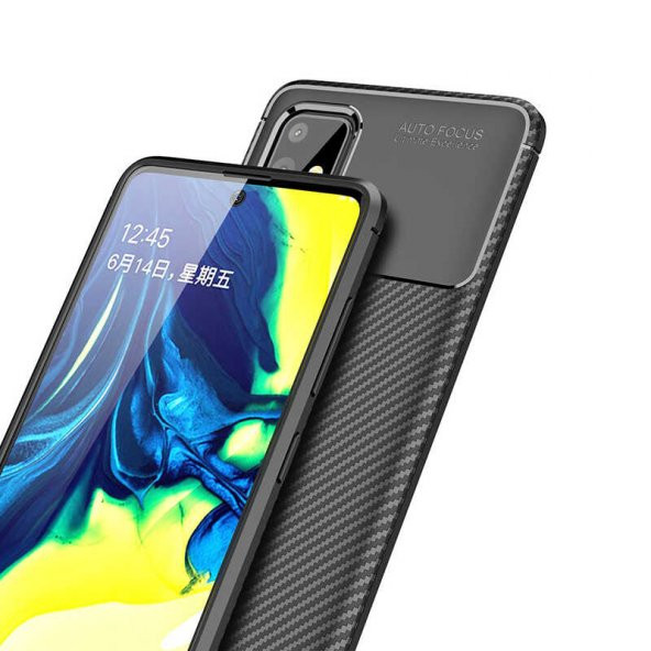 Samsung Galaxy M31S Kılıf Antişok Carbon Desenli Regnor Silikon Kapak - 6