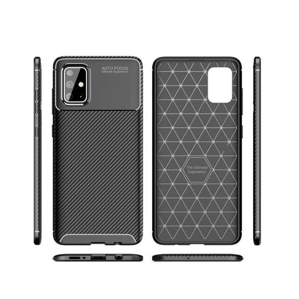 Samsung Galaxy M31S Kılıf Antişok Carbon Desenli Regnor Silikon Kapak - 12