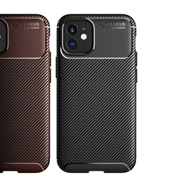 Apple iPhone 12 Kılıf Antişok Carbon Desenli Regnor Silikon Kapak - 6