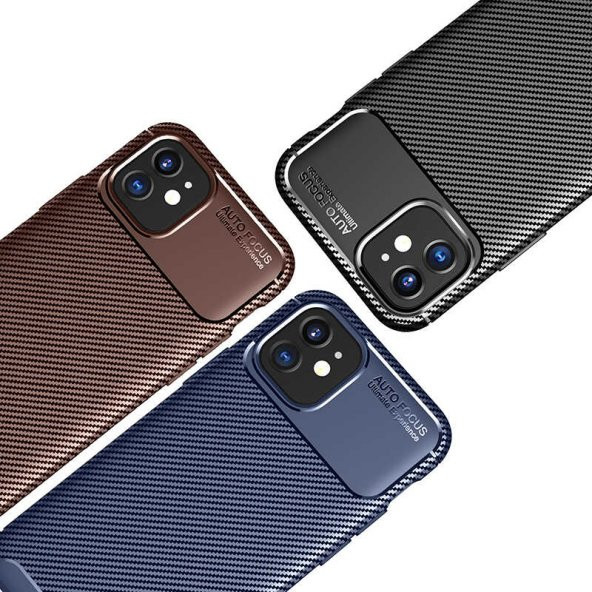 Apple iPhone 12 Kılıf Antişok Carbon Desenli Regnor Silikon Kapak - 8