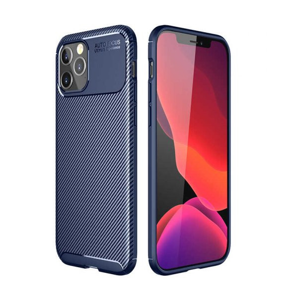 Apple iPhone 12 Pro Max Kılıf Antişok Carbon Desenli Regnor Silikon Kapak - 3