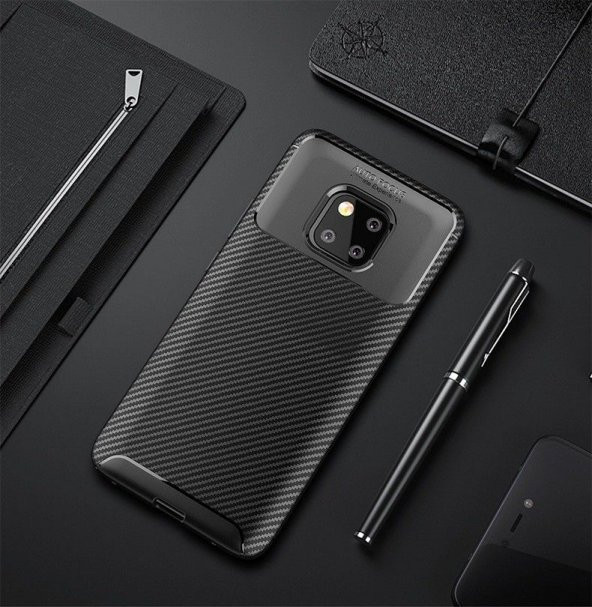 Huawei Mate 20 Pro Kılıf Regnor Antişok Carbon Silikon Kapak Kılıf - 7