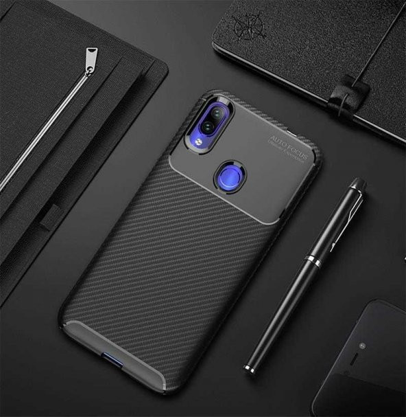 Xiaomi Redmi Note 7 Kılıf Regnor Antişok Carbon Silikon Kapak Kılıf - 5