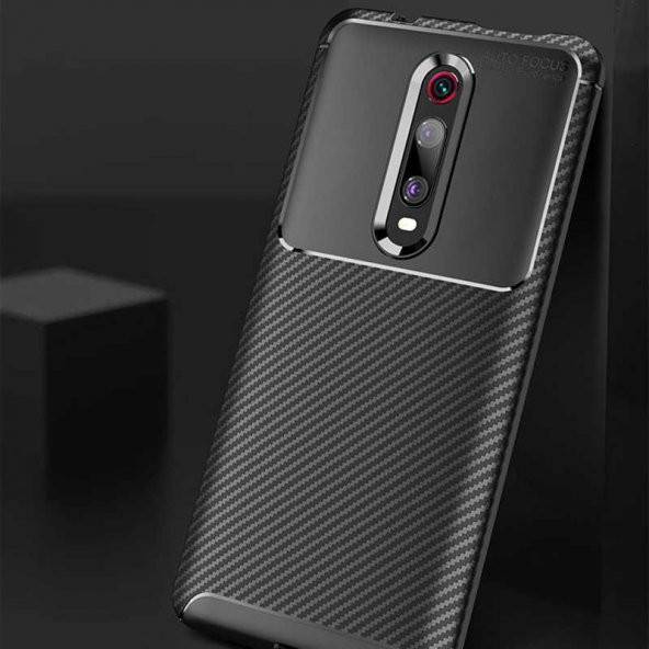 Xiaomi Mi 9T Kılıf Regnor Antişok Carbon Silikon Kapak Kılıf + Cam - 3