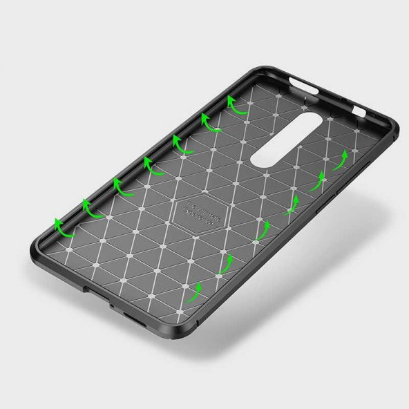Xiaomi Mi 9T Kılıf Regnor Antişok Carbon Silikon Kapak Kılıf + Cam - 4
