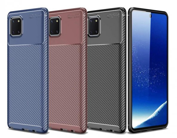 Samsung Galaxy A81 (Note 10 Lite) Kılıf Antişok Carbon Regnor Antişok Carbon Silikon
