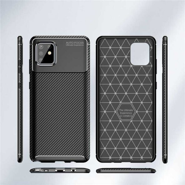 Samsung Galaxy A81 (Note 10 Lite) Kılıf Antişok Carbon Regnor Antişok Carbon Silikon - 4