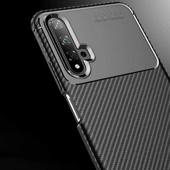 Huawei Nova 5T Kılıf Antişok Carbon Regnor Antişok Carbon Silikon + Cam - 3