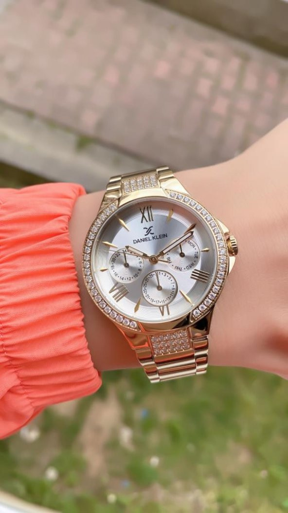 DANIEL KLEIN EDK.1.10036.1 BİLEKLİK HEDİYELİ YENİ SEZON GOLD KADIN KOL SAATİ - 4