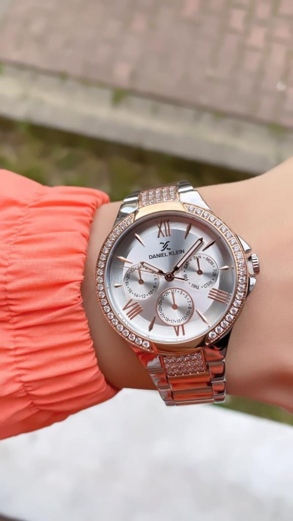 DANIEL KLEIN EDK.1.10036.3 BİLEKLİK HEDİYELİ YENİ SEZON ROSE SILVER KADIN KOL SAATİ - 3