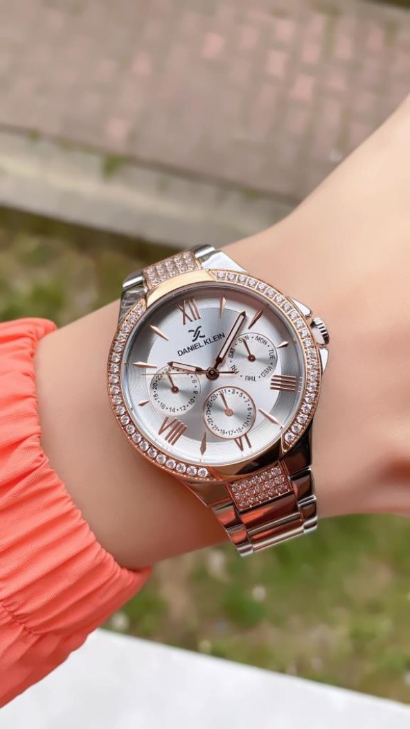 DANIEL KLEIN EDK.1.10036.3 BİLEKLİK HEDİYELİ YENİ SEZON ROSE SILVER KADIN KOL SAATİ - 4