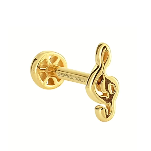 Altın Sol Tragus Piercing 14 Ayar - Resim 2