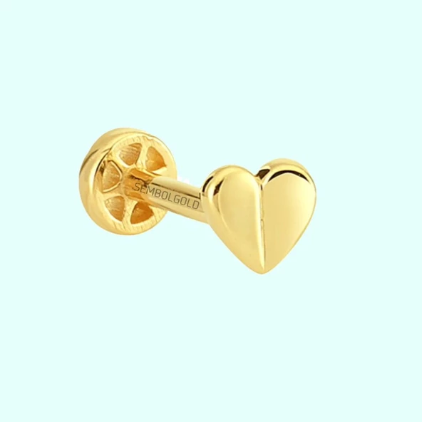 Altın Heart Tragus Piercing 14 Ayar
