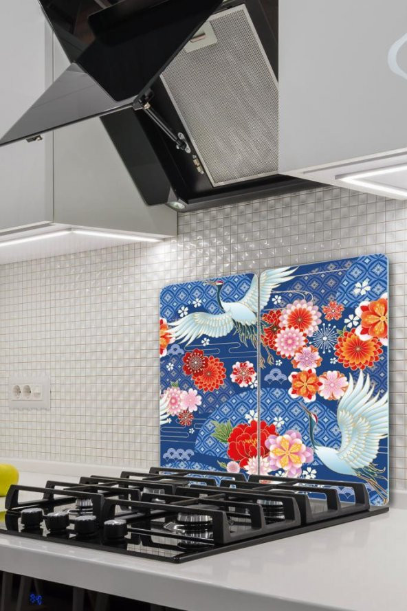 2 li 30x52 cm Model 15 Desenli Cam Kesim Tablası ve Ocak Koruyucu ürün görseli