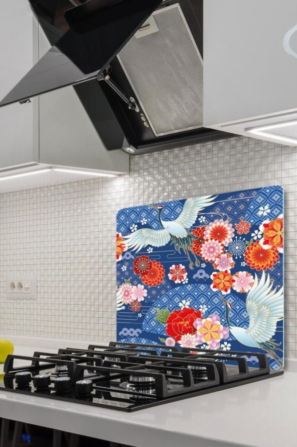 50x56 cm Model 15 Desenli Cam Ocak arkası Koruyucu ürün görseli