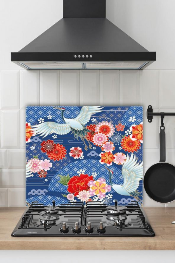 60x70 cm Model 15 Desenli Cam Ocak arkası Koruyucu ürün görseli