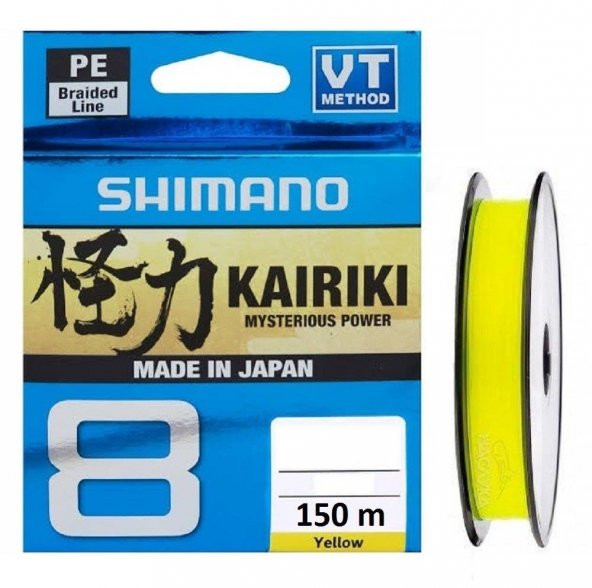 Shimano Kairiki 8 Kat Yellow 150 metre İp Misina 0,28 mm ürün görseli 1