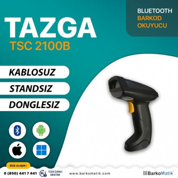 TAZGA TSC 2100B BLUETOOTH BARKOD OKUYUCU