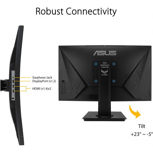 Asus TUF VG24VQE Kavisli 23,6 165Hz 1ms HDMI Display FreeSync Full HD LED Monitör - 4