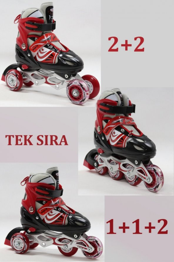 Attack Sport Alıştırma Paten Set 3 Fonksiyonlu Işıklı Ön Teker 4 Renk - 3