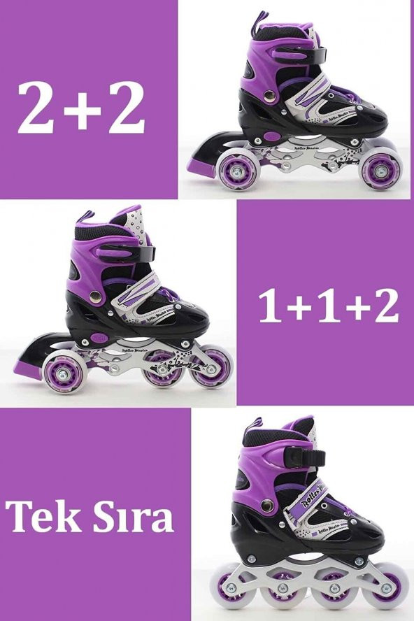 Attack Sport Alıştırma Paten Set 3 Fonksiyonlu Işıklı Ön Teker 4 Renk - 7