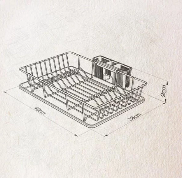 Geseus Home Tek Katlı Tabaklık Bulaşıklık Krom KB003K - 6
