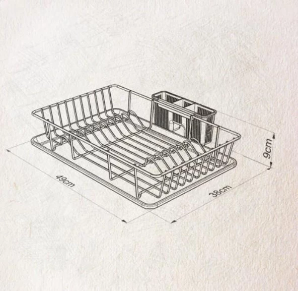 Geseus Home Tek Katlı Tabaklık Bulaşıklık Krom KB003K - 9