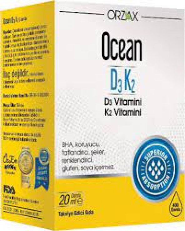 Orzax Ocean D3 K2 Vitamini Damla 20ml