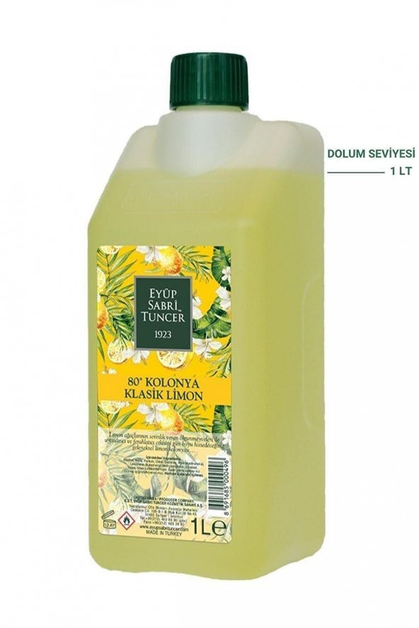 Eyüp Sabri Tuncer Klasik Limon Kolonyası 1 lt - Koruma Kilitli Kapak - 2