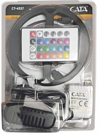CATA CT 4557 Rgb Şerit Led Set 5 Mt Rgb Led 3 Renk+Trafo+ Kumanda