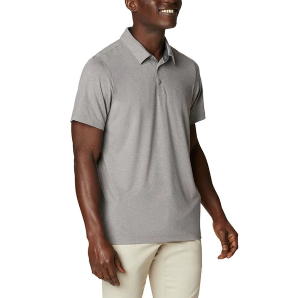 Columbia Tech Trail Polo Erkek Kısa Kollu Tişört Gri AO2933-004 - Resim 2