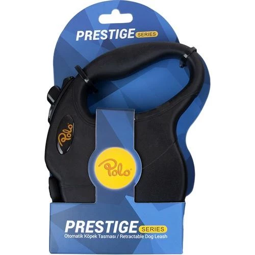 Polo Prestige Flexi Siyah Otomatik Köpek Tasma M 5M/20Kg