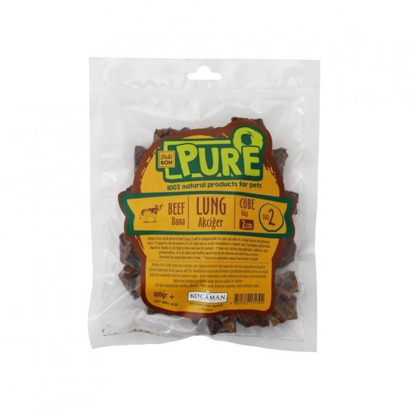 Delibon Pure Dana Kurutulmuş Ödül Akciğer 2cm 100gr ürün görseli