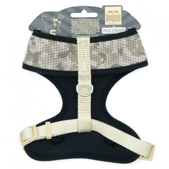 Doggie Havalı Dokumadan El Yapımı Küçük Irk Köpek Göğüs Tasması S-1,5x25-35cm Kamuflaj - 2