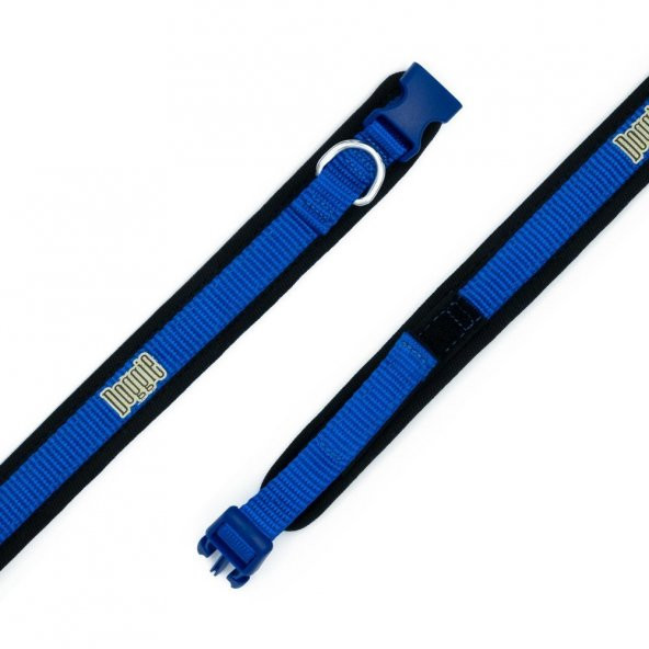 Doggie Havalı Dokumadan El Yapımı Köpek Boyun Tasması 1,5x30-40cm Royal Mavi